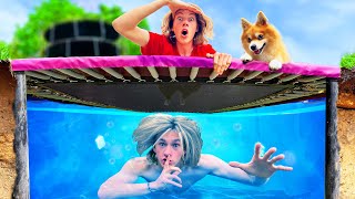 Wir bauen einen GEHEIMEN TRAMPOLIN POOL unter der ERDE [upl. by Paloma945]