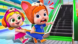 Be Careful At The Escalator  Stranger Danger Song  Safety Tips  More Nursery Rhymes amp Kids Songs [upl. by Seta]