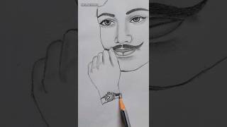 Chandra shekhar Azad drawing chandrasekhar art sorts drawing [upl. by Ahsinrac]