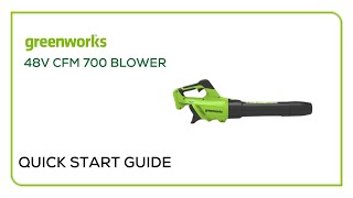 Greenworks 40V 700 CFM Brushless Blower videon Quick Start Guide [upl. by Samira]