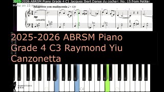 ABRSM Piano 2025  2026 Grade 4 C3 Raymond Yiu Canzonetta [upl. by Leahcimrej]