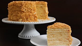 Napoleon Cake Recipe  Russian Torte Napoleon [upl. by Ysset]