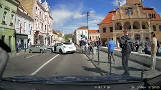 Dashcam Moments  Pedestrian Fall Causes Car Crash [upl. by Lottie627]