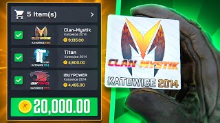 UNBOXING INSANE 2014 KATOWICE STICKERS ON CSGOROLL [upl. by Ahsed511]