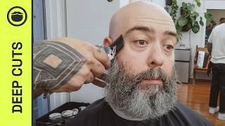 Silver Beard Trimmed Perfectly for Bald Head Style [upl. by Nosiaj]