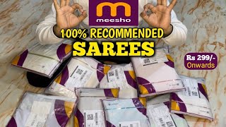 Meesho new saree haul  Meesho trending sarees  festive amp wedding designer sarees online shopping [upl. by Studdard]