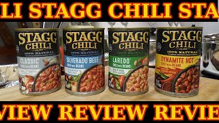 Stagg Chili Review  Classic vs Silverado Beef vs Laredo vs Dynamite Hot Stagg canned chili [upl. by Neeruam]