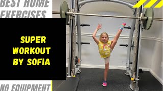 Super Kids Workout video Gym gymnastics and Stretching by Sofia [upl. by Aurilia]