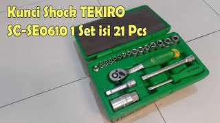 Review Kunci Socket Shock TEKIRO 21 Pcs Original Ratchet Handle Extention Bar amp Spark Plug Socket [upl. by Ellirpa]