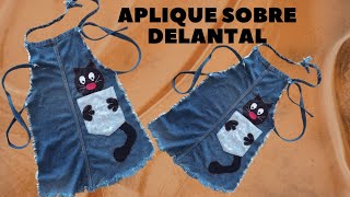 Aplique En Delantal de Cocina de Gato  Cat Kitchen Apron Applique [upl. by Lana]