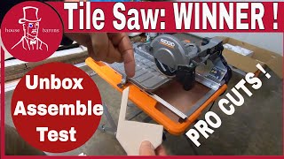 Wet Tile Saw Reviews Rigid 7 inch with Stand Unbox Assemble Test [upl. by Natasha949]