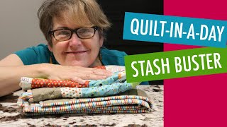 Fast and Easy Beginner Quilt  Quiltinaday Stash Buster  Free Pattern [upl. by Avrit]