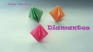 Origami  Papiroflexia Diamantes decorativos muy fáciles y sencillos [upl. by Lenes113]