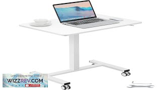 VEVOR Mobile Standing Desk 28quot44quot GasSpring Height Adjustable SitStand Desk 4 360° Review [upl. by Inej]