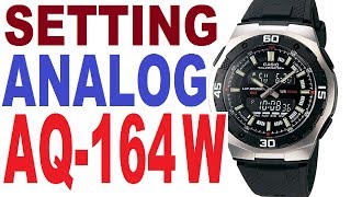 Casio AQ164W manual 4396 to set analog time [upl. by Ylesara]