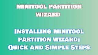 minitool partition wizard FAQ Installation Video Instructions JJCPZHJMCHMSZ [upl. by Cadell117]