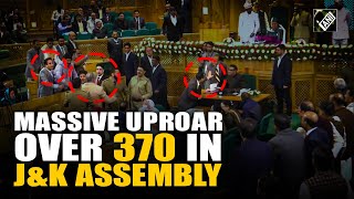 Heated argument faceoff verbal spat ensue amid massive uproar over Article 370 in JampK Assembly [upl. by Nerret]