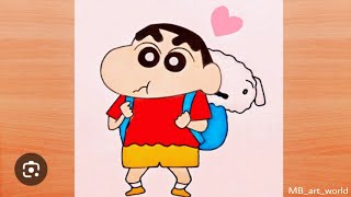 🥰Shinchan And Shiro Drawing🥰💫step by stepviralvediotrendingshinchanfanshirosupportmychannel [upl. by Okimik]