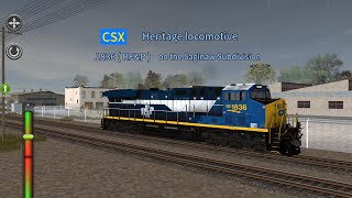 Trainz 2 CSX Heritage locomotive 1836 on the Saginaw Subdivision [upl. by Golter]