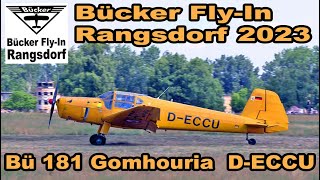 Bücker FlyIn Rangsdorf 2023  Landung Bü 181 Gomhouria DECCO [upl. by Leod]