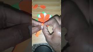 Tricolour flower made with paper like subscribe viral video🇮🇳🇮🇳 [upl. by Purvis]