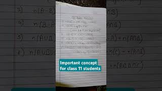 set theory formulaes for class 11 chapter 1 setsclass11 important concept viral maths shorts [upl. by Emmalynne38]