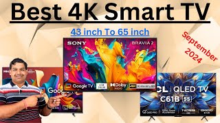 Best 4K Smart TV 43 inch To 65 inch September 2024  4K TV Under 30000 [upl. by Jamey]