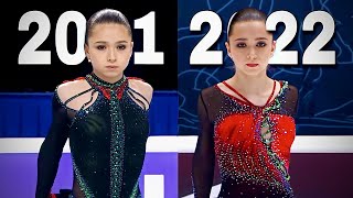 Kamila Valieva PERFECT programs  Russian Nationals 2021 vs 2022 side by side [upl. by Yesmar220]