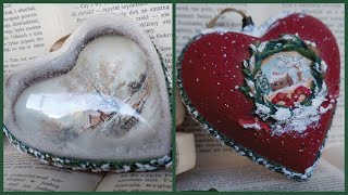 Christmas tree bauble  Winter Landscape Ornament 🎄🎁 Bombka z widoczkiem 🎄🎁 diy vintageornaments [upl. by Dougherty]