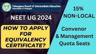 NEET UG 2024  Telangana Equivalency Certificate for NonLocal Category TSBIE neetug2024 neet [upl. by Drazze]