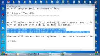 Coding amp Implement Microcontroller 89C51 Using Keil amp Proteus Blinking LEDs [upl. by Etnovad]