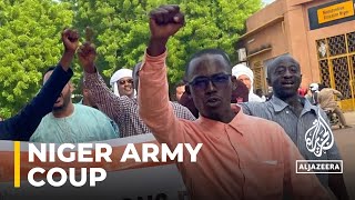 Niger coup Military declares support for govt overthrow [upl. by Htessil]