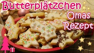 Omas Butterplätzchen  Ausstechplätzchen  Weihnachtsplätzchen mit Zuckerguss [upl. by Bolme965]