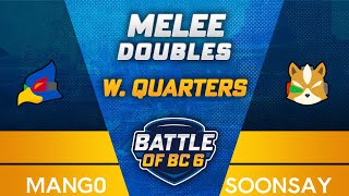 Mang0 Falco vs Soonsay Fox  Melee Singles Winners QuarterFinal  Battle of BC 6 [upl. by Kilgore554]