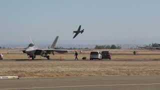 Curtiss P40 Warhawk Awesome LOW PASS AT THE CALIFORNIA CAPITOL AIRSHOW [upl. by Adeuga]