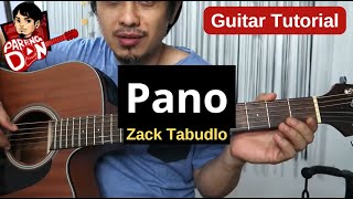 PANO Zack Tabudlo chords guitar tutorial No Capo guitar lesson [upl. by Yacov]