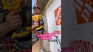 Installing vinyl siding with a Dewalt roofing Nailer and Siding Tips Adapter [upl. by Enaed]