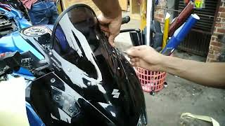 Gixxer Sf এ নতুন Visor Install করলাম  Suzuki Gixxer Sf VisorWindshield Modification  Moto Vlog [upl. by Sitoeht]