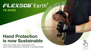 Flexsor™ Earth® 76640E  Biodegradable Foam Nitrile Palm Coated PolyesterrPET Gloves [upl. by Shaer]