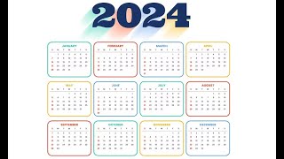 2024 Year Calendar with all 12 Months  2024 Calendar  Yearly Calendar [upl. by Warfold]