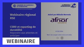 RSE  CSRD ET REPORTING DE DURABILITÉ [upl. by Nonnah]