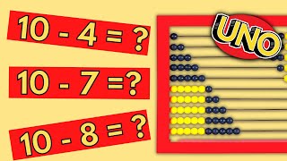 SUBTRACTION facts of 10 card game  Gameschooling MATHS Back to Basics [upl. by Eddina]