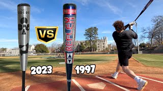 BBCOR vs GORILLABALL ERA  How hot is a 1997 Easton Reflex compared to a modern metal BBCOR Bat [upl. by Skeie339]