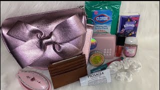 What’s in my bag Bath amp Body Works Bow Wristlet Bag 🎀 [upl. by Anij]