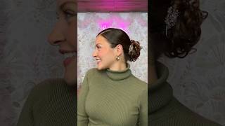 CURLY SLICK BACK BUN HAIRSTYLE TUTORIAL [upl. by Holzman]