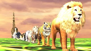 Paint Animals Gorilla Cow Lion Elephant Dinosaurs Fountain Crossing Animal Cartoon [upl. by Htrowslle607]