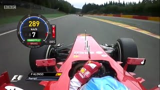 Fernando Alonso save in Eau Rouge  F1 Spa 2013 [upl. by Tabor]