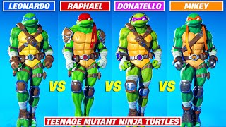 Leonardo vs Raphael vs Donatello vs Michelangelo  Fortnite Dance Battle Ninja Turtles TMNT Skins [upl. by Naik514]