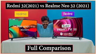 Redmi Smart TV 32 Inch vs Realme Smart TV Neo 32 Inch TV Comaprison in Detail 🔥🔥 [upl. by Nnayelhsa]