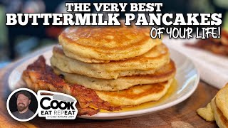 The Very Best Buttermilk Pancakes of Your Life  Blackstone Griddle [upl. by Booker]